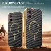 Phonesta Luxury Carbon Fiber Back Cover Hülle mit MagSafe für Motorola Moto G55 - Schwarz 4