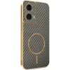 Phonesta Luxury Carbon Fiber Back Cover Hülle mit MagSafe für Motorola Moto G85 - Braun