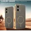 Phonesta Luxury Carbon Fiber Back Cover Hülle mit MagSafe für Motorola Moto G85 - Braun 4