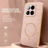 Phonesta Luxury Carbon Fiber Back Cover Hülle mit MagSafe für Xiaomi 15 - Rosa 2