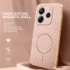 Phonesta Luxury Carbon Fiber Back Cover Hülle mit MagSafe für Xiaomi Redmi Note 14 5G - Rosa 2