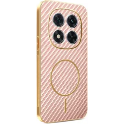Phonesta Luxury Carbon Fiber Back Cover Hülle mit MagSafe für Xiaomi Redmi Note 14 Pro 5G / Xiaomi Poco X7 - Rosa