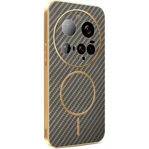 Phonesta Luxury Carbon Fiber Back Cover Hülle mit MagSafe für Xiaomi 15 Ultra - Braun