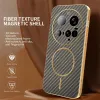 Phonesta Luxury Carbon Fiber Back Cover Hülle mit MagSafe für Xiaomi 15 Ultra - Braun 2