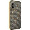Phonesta Luxury Carbon Fiber Back Cover Hülle mit MagSafe für Xiaomi Poco F7 Pro - Braun 0