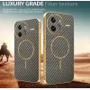 Phonesta Luxury Carbon Fiber Back Cover Hülle mit MagSafe für Xiaomi Poco F7 Ultra - Braun 3