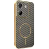Phonesta Luxury Carbon Fiber Back Cover Hülle mit MagSafe für Xiaomi Poco M7 Pro - Braun 0