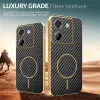 Phonesta Luxury Carbon Fiber Back Cover Hülle mit MagSafe für Xiaomi Poco M7 Pro - Schwarz 4