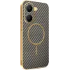 Phonesta Luxury Carbon Fiber Back Cover Hülle mit MagSafe für Xiaomi Poco X7 Pro - Braun 0