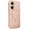 Phonesta Luxury Carbon Fiber Back Cover Hülle mit MagSafe für Xiaomi Poco X7 Pro - Rosa 0
