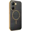 Phonesta Luxury Carbon Fiber Back Cover Hülle mit MagSafe für Xiaomi Poco X7 Pro - Schwarz 0