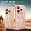 Phonesta Luxury Carbon Fiber Back Cover Hülle mit MagSafe für Xiaomi Redmi Note 14 4G 164.8mm - Rosa 4