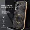Phonesta Luxury Carbon Fiber Back Cover Hülle mit MagSafe für Xiaomi Redmi Note 14 4G 164.8mm - Schwarz 2