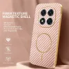 Phonesta Luxury Carbon Fiber Back Cover Hülle mit MagSafe für Xiaomi Redmi Note 14 Pro 4G - Rosa 2