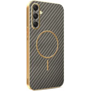Phonesta Luxury Carbon Fiber Back Cover Hülle mit MagSafe für Samsung Galaxy A16 - Braun