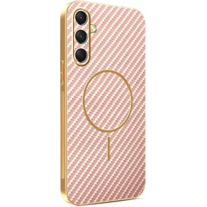 Phonesta Luxury Carbon Fiber Back Cover Hülle mit MagSafe für Samsung Galaxy A16 - Rosa