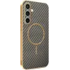 Phonesta Luxury Carbon Fiber Back Cover Hülle mit MagSafe für Samsung Galaxy S24 FE - Braun 0