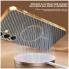 Phonesta Luxury Carbon Fiber Back Cover Hülle mit MagSafe für Samsung Galaxy S24 FE - Braun 4