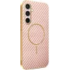 Phonesta Luxury Carbon Fiber Back Cover Hülle mit MagSafe für Samsung Galaxy S24 FE - Rosa 0