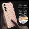 Phonesta Luxury Carbon Fiber Back Cover Hülle mit MagSafe für Samsung Galaxy S24 FE - Rosa 5