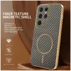 Phonesta Luxury Carbon Fiber Back Cover Hülle mit MagSafe für Samsung Galaxy S25 Ultra - Braun 1