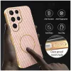 Phonesta Luxury Carbon Fiber Back Cover Hülle mit MagSafe für Samsung Galaxy S25 Ultra - Rosa 5