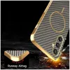 Phonesta Luxury Carbon Fiber Back Cover Hülle mit MagSafe für Samsung Galaxy S25/S24 - Braun 6