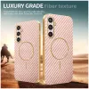 Phonesta Luxury Carbon Fiber Back Cover Hülle mit MagSafe für Samsung Galaxy S25/S24 - Rosa 3