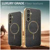 Phonesta Luxury Carbon Fiber Back Cover Hülle mit MagSafe für Samsung Galaxy S25/S24 - Schwarz 3