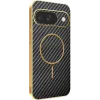Phonesta Luxury Carbon Fiber Back Cover Hülle mit MagSafe für Google Pixel 9 - Schwarz 0
