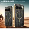 Phonesta Luxury Carbon Fiber Back Cover Hülle mit MagSafe für Google Pixel 9 Pro - Schwarz 3