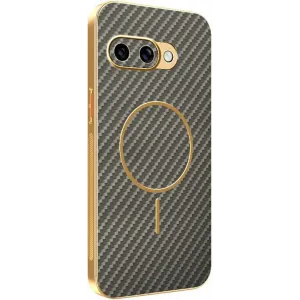 Phonesta Luxury Carbon Fiber Back Cover Hülle mit MagSafe für Google Pixel 9a - Braun