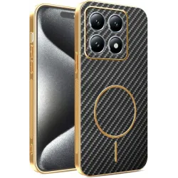 Phonesta Luxury Carbon Fiber Back Cover Hülle mit MagSafe für Xiaomi 15T - Schwarz
