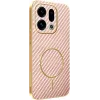 Phonesta Luxury Carbon Fiber Back Cover Hülle mit MagSafe für Oppo Find X9 - Rosa 0