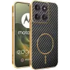 Phonesta Luxury Carbon Fiber Back Cover Hülle mit MagSafe für Motorola Edge 70 - Schwarz 0