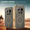Phonesta Luxury Carbon Fiber Back Cover Hülle mit MagSafe für Xiaomi 17 Ultra - Braun 3