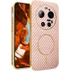 Phonesta Luxury Carbon Fiber Back Cover Hülle mit MagSafe für Xiaomi 17 Ultra - Rosa 0