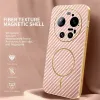 Phonesta Luxury Carbon Fiber Back Cover Hülle mit MagSafe für Xiaomi 17 Ultra - Rosa 1