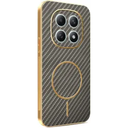 Phonesta Luxury Carbon Fiber Back Cover Hülle mit MagSafe für Xiaomi Redmi Note 15 4G/5G / Xiaomi Poco M8 - Braun