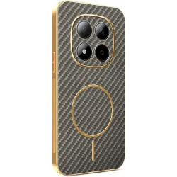 Phonesta Luxury Carbon Fiber Back Cover Hülle mit MagSafe für Xiaomi Redmi Note 15 Pro 5G - Braun