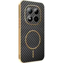 Phonesta Luxury Carbon Fiber Back Cover Hülle mit MagSafe für Xiaomi Redmi Note 15 Pro Plus / Xiaomi Poco M8 Pro - Schwarz
