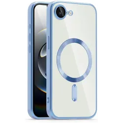 Phonesta Luxury Crystal Back Cover Hülle mit MagSafe für Apple iPhone 17e/16e - Transparent/Hellblau