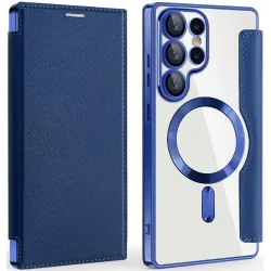 Phonesta Luxury Crystal Book Wallet Klapphülle mit MagSafe für Samsung Galaxy S25 Ultra - Dunkelblau