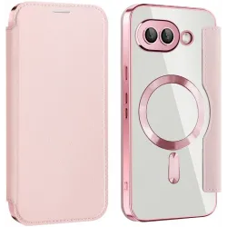 Phonesta Luxury Crystal Book Wallet Klapphülle mit MagSafe für Google Pixel 9a - Rosa