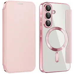 Phonesta Luxury Crystal Book Wallet Klapphülle mit MagSafe für Samsung Galaxy A36/A56 - Rosa