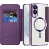 Phonesta Luxury Crystal Book Wallet Klapphülle mit MagSafe für Samsung Galaxy S25 Edge - Dunkelviolett 2