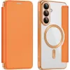 Phonesta Luxury Crystal Book Wallet Klapphülle mit MagSafe für Samsung Galaxy S26 Plus - Orange 0