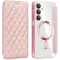 Phonesta Luxury Crystal Puffed Book Wallet Klapphülle mit MagSafe für Samsung Galaxy A16 - Rosa