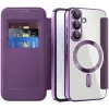 Phonesta Luxury Crystal Puffed Book Wallet Klapphülle mit MagSafe für Samsung Galaxy A36/A56 - Dunkelviolett 2