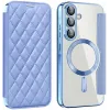 Phonesta Luxury Crystal Puffed Book Wallet Klapphülle mit MagSafe für Samsung Galaxy A36/A56 - Hellblau